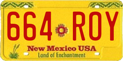 NM license plate 664ROY