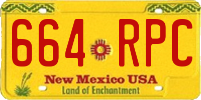 NM license plate 664RPC