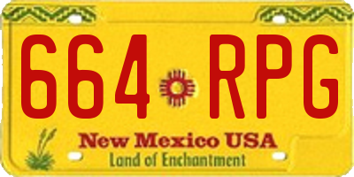 NM license plate 664RPG