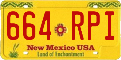NM license plate 664RPI