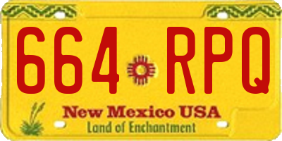 NM license plate 664RPQ