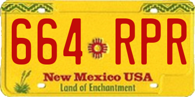 NM license plate 664RPR