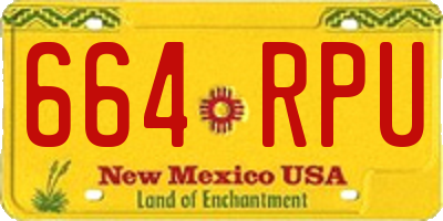 NM license plate 664RPU