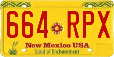 NM license plate 664RPX