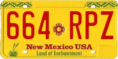 NM license plate 664RPZ