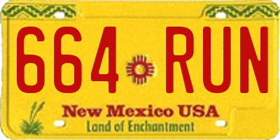 NM license plate 664RUN