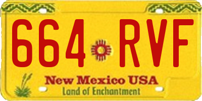 NM license plate 664RVF
