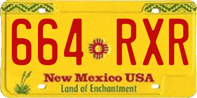 NM license plate 664RXR