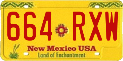 NM license plate 664RXW