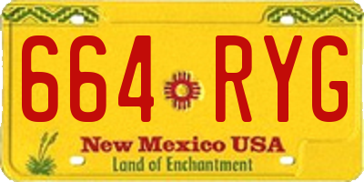 NM license plate 664RYG
