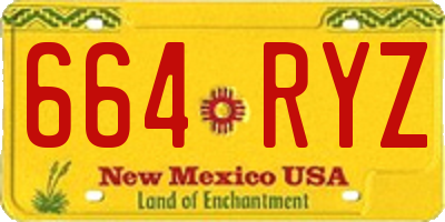 NM license plate 664RYZ
