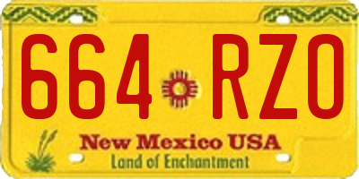 NM license plate 664RZO