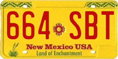 NM license plate 664SBT