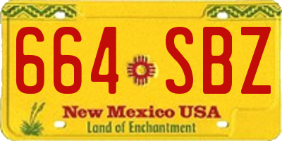 NM license plate 664SBZ