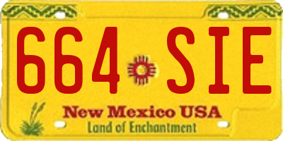 NM license plate 664SIE