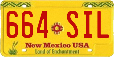 NM license plate 664SIL