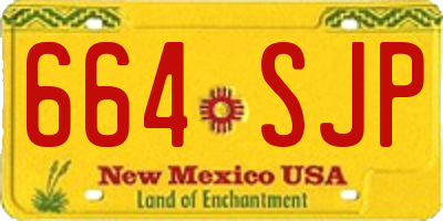 NM license plate 664SJP