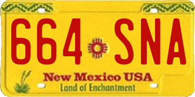 NM license plate 664SNA