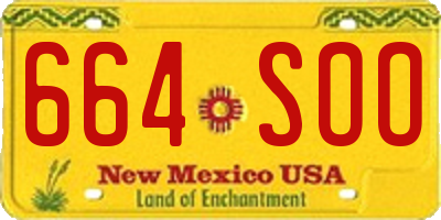NM license plate 664SOO