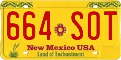 NM license plate 664SOT