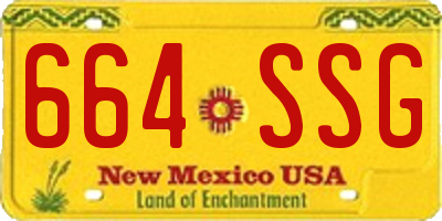 NM license plate 664SSG