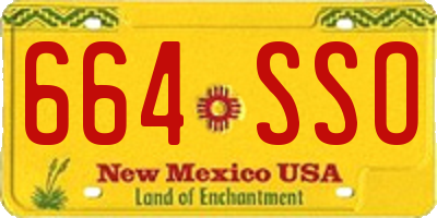 NM license plate 664SSO