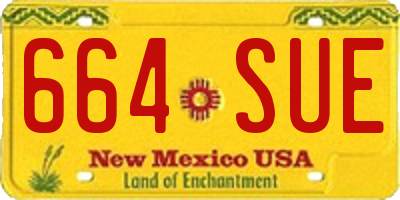 NM license plate 664SUE