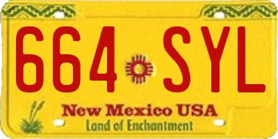 NM license plate 664SYL