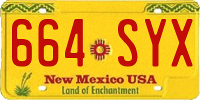 NM license plate 664SYX