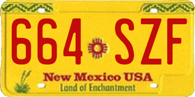 NM license plate 664SZF