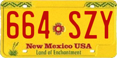 NM license plate 664SZY