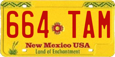 NM license plate 664TAM