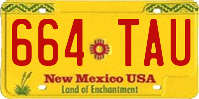 NM license plate 664TAU