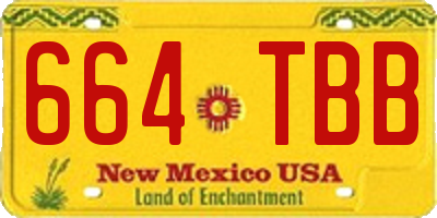 NM license plate 664TBB