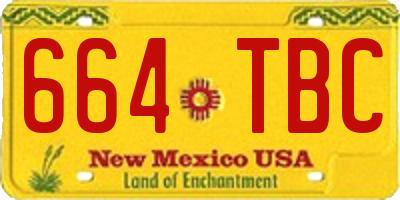 NM license plate 664TBC