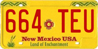 NM license plate 664TEU