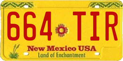 NM license plate 664TIR