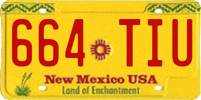 NM license plate 664TIU