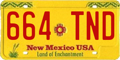 NM license plate 664TND