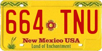 NM license plate 664TNU