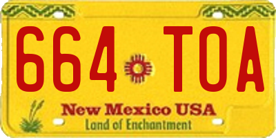 NM license plate 664TOA