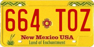 NM license plate 664TOZ