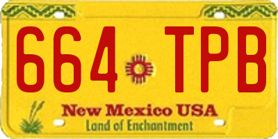 NM license plate 664TPB