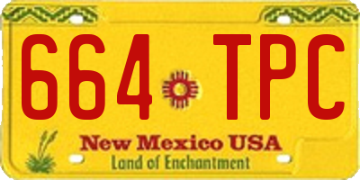 NM license plate 664TPC