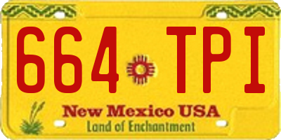 NM license plate 664TPI