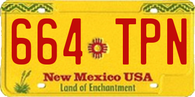 NM license plate 664TPN