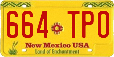 NM license plate 664TPO