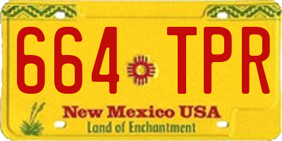 NM license plate 664TPR