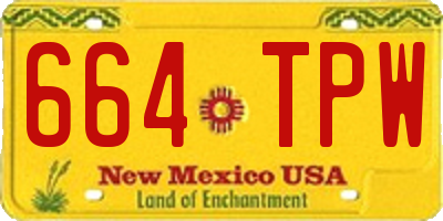 NM license plate 664TPW