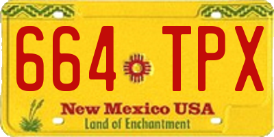 NM license plate 664TPX